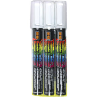 Hy-Ko Neon Color White Broad Tip Glass Marker (Pack of 3)