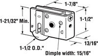 Prime-Line Roller Assembly 1-1/2" 13/16" X 1-7/8" L X 1-1/2" H Adj Stl