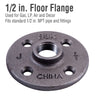 Pipe Decor 1/2 in.   FPT  T X 1/2 in.   D FPT  Black Malleable Iron Floor Flange