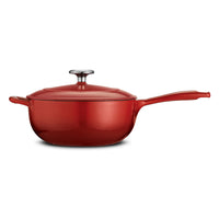 3 Qt Enameled Cast-Iron Series 1000 Covered Saucier - Gradated Red