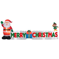 Gemmy White 50 in.   Inflatable Santa/Elf Merry Christmas