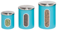 Storage Canisters, Blue Metal, 3-Pk.