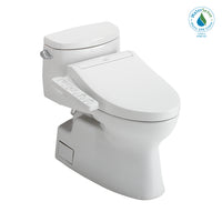 TOTO® WASHLET+® Carolina® II One-Piece Elongated 1.28 GPF Toilet and WASHLET+® C2 Bidet Seat, Cotton White - MW6443074CEFG#01