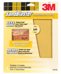 3M 20220-G 9" x 11" 220 Gauge Sandpaper (Pack of 10)