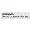 Lundberg Family Farms Organic Sushi Short Grain White Rice - Single Bulk Item - 25LB