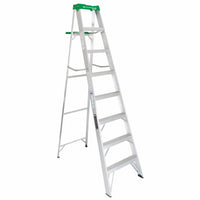 Stepladder, Medium-Duty Aluminum, Rubber Feet, 8-Ft.