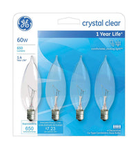 Bulb 60W Cac Dec Clr 4Pk (Case Of 4)