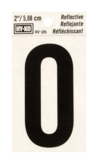 Hy-Ko 2 in. Reflective Black Vinyl Letter O Self-Adhesive 1 pc. (Pack of 10)