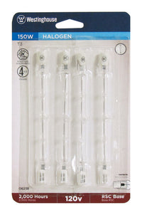 Westinghouse 150 watts T3 Double-Ended Halogen Bulb 2,600 lumens White (Clear) 4 pk (Pack of 6)