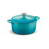 5.5 Qt Enameled Cast-Iron Series 1000 Covered Round Dutch Oven - Medium Blue