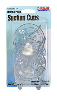 Adams  3.75 in. W x 1.5 in. L Clear  Plastic  Suction Cup With Hooks