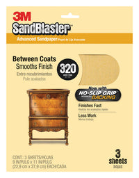 3M 20320-G 9" X 11" 320 Grit SandBlasterΓäó Paint Stripping Sandpaper