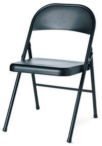 Steel Folding Chair, Black (Pack of 6)