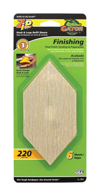 Gator Zip Sander 6 in. L X 3 in. W 220 Grit Aluminum Oxide Sanding Sheet 6 pk