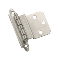 Amerock  2 in. W x 2-3/4 in. L Satin Nickel  Steel  Decorative Hinge  2 pk