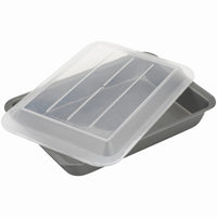 Cake Pan, With Dome Cover, Aluminum, 13 x 9 x 3-1/2-In.