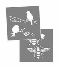 Americana Decor Bees/Birds Stencil, 8 x 8-In.