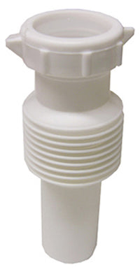 Slip Joint Tailpiece, Flexible White PVC, 1.25-In.