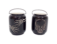 Celebrations Home Skeleton Dolomite Lantern Halloween Decoration 7.875 in. H x 6.375 in. W 1 pk (Pack of 4)