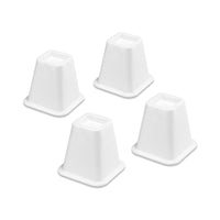 Whitmor Plastic Bed Risers White 6.38 in. W X 6.38 in. L 4 pk