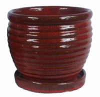 Honey Jar Planter, Red Ceramic, 6-In. (Pack of 6)