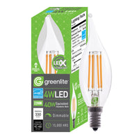 Greenlite C10 E12 (Candelabra) LED Flame Bulb Warm White 40 Watt Equivalence 1 pk