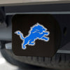 NFL - Detroit Lions  Black Metal Hitch Cover - 3D Color Emblem