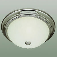 Bel Air Lighting Breakwater 6 in. H X 11 in. W X 11 in. L Brushed Nickel White Ceiling Fixture