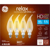 GE Relax CAC E12 (Candelabra) LED Bulb Soft White 60 W 4 pk