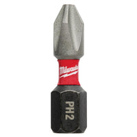 Milwaukee Shockwave Phillips #2 X 1 in. L Screwdriver Bit Steel 5 pk