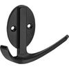 National 3 in. L Oil Rubbed Bronze Black/Brown Zinc Modern Double Hook 1 pk