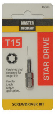 Torx 15 Insert Bit Tip, 1-In.