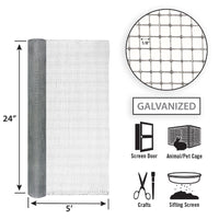 Garden Zone  24  W x 5 ft. L Silver Gray  27 Ga. Steel  Hardware Cloth