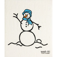 Wet-it Gourmet Multicolored Cotton Snowman Blue Dish Cloth 1 pk