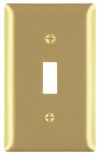 Pass & Seymour  Brown  1 gang Brass  Toggle  Wall Plate  1 pk