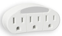 Westek Nl-Otad-W 1.5 X 3.3 White 3-Outlet Adapter Night Light