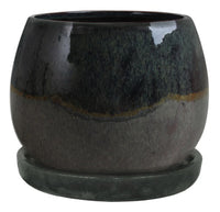 Artisan Planter, Drip Green Ceramic, 6-In. (Pack of 4)