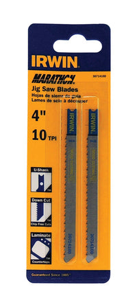 Irwin  Marathon  4 in. Carbon Steel  U-Shank  Jig Saw Blade  10 TPI 2 pk