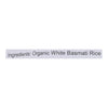 Lotus Foods Rice Organic White Basmati - Single Bulk Item - 25LB