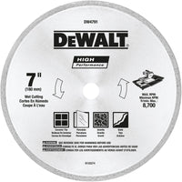 DeWalt High Performance 7 in. D X 5/8 in. Diamond Wet Tile Blade 1 pc