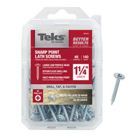 Teks No. 8  x 1-1/4 in. L Phillips Truss Head Zinc-Plated Steel Lath Screws 140 pk