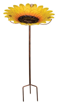 Regal Art & Gift  Glass/Metal  25 in. Bird Bath with Stake