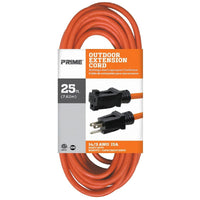 Prime Outdoor 25 ft. L Orange Extension Cord 14/3 SJTW