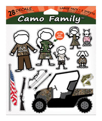 Realtree Camouflage Camo Family Theme Universal Peel and Stick Hanging Wall Decals