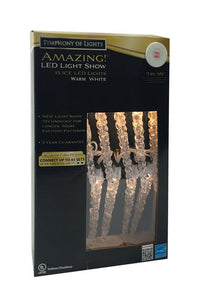 Brite Star  Amazing Light Show  Molded Icicle  LED  Light Set  Warm White  15-1/2 ft. 15 lights