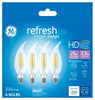 GE Lighting 45567 2.5 Watt E12 CAC Clear Daylight LED Dimmable Refresh HD Light Bulbs 4 Count