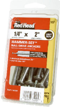 Hammer-Set Nail Drive Anchors, .25 x 1.5-In., 15-Pk.