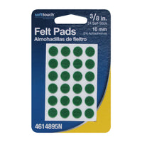 Softtouch Felt Self Adhesive Protective Pad Green Round 3/8 in. W X 3/8 in. L 24 pk