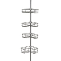 Zenna Home 22.63 in. H X 10.13 in. W X 4 in. L Satin Nickel Silver Corner Shower Caddy