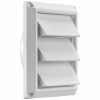 Dryer Air Intake Vent, Louvered, White Plastic, 4-In.